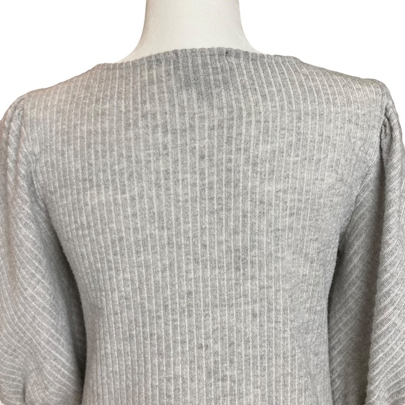 Anthropologie W5 Women’s puff sleeve ribbed gray top, Sz S - Picture 11 of 12
